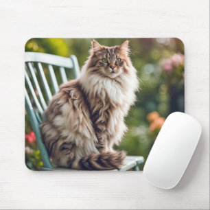 Mousepad Maine Coon Cat Na Cadeira