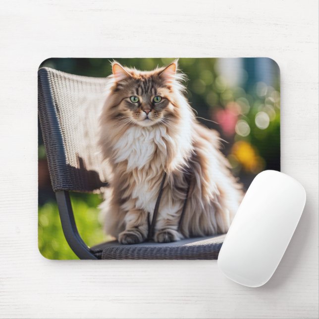 Mousepad Maine Coon Cat Na Cadeira (Com mouse)