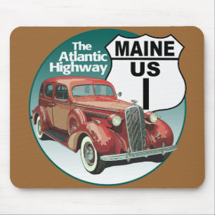 Mousepad Maine US Route 1 - Estrada do Atlântico