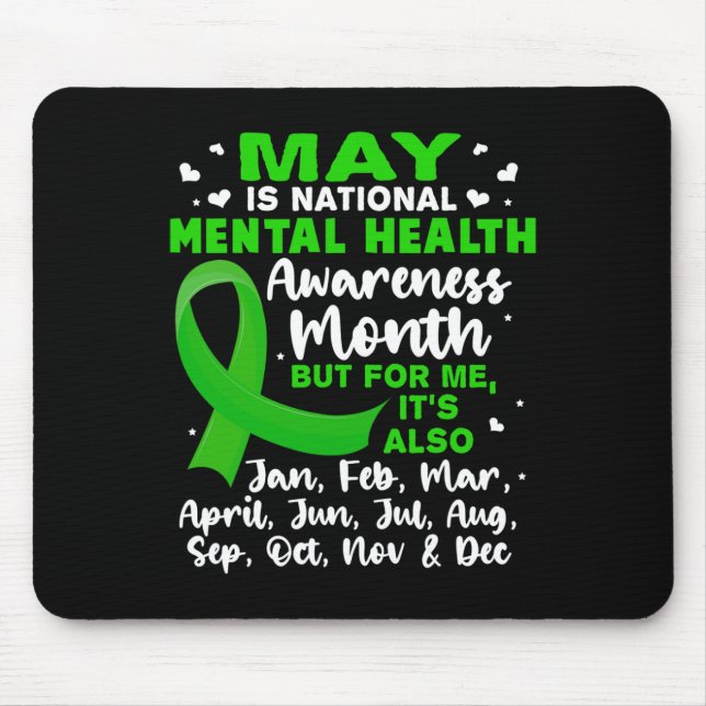 Mousepad Maio É Mês de Conscientização sobre Saúde Mental M (Frente)
