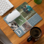 Mousepad Maior Pai | Colagem de Fotos em Bloco de Cores<br><div class="desc">Colagem de fotos moderna do bloco de cor verde e azul stripado. Apresentando "PAI" escrito em uma grade de tendências com uma mensagem manuscrita doce e espaço para nomes e/ou anos. Estes são presentes do Dia do Pai que são perfeitos para qualquer pai. Um presente que ele vai tesourar durante...</div>