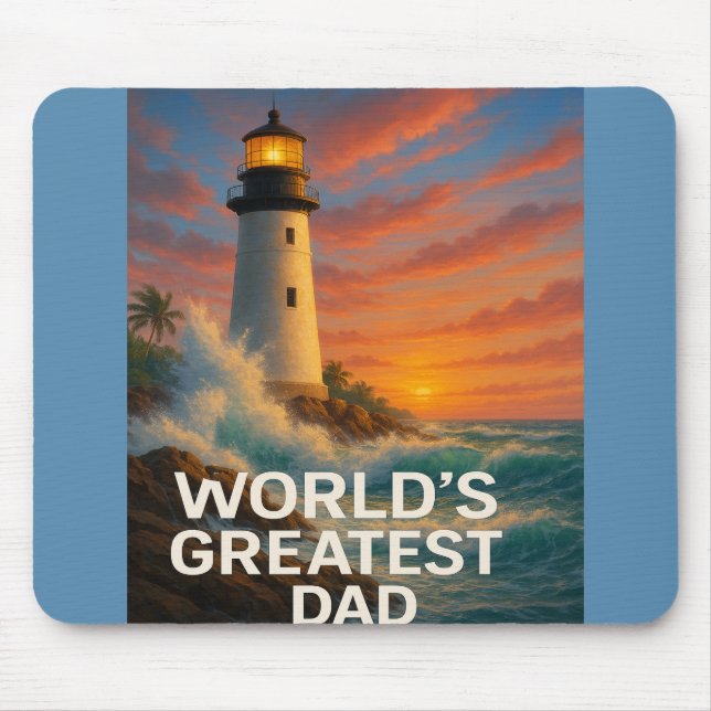 Mousepad Maior Pai do Mundo - Farol de Relógio de Tempestad (Frente)