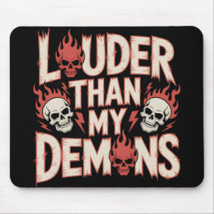 Mousepad Mais Alto Que Meus Demônios: Caveira Gótica e Cham