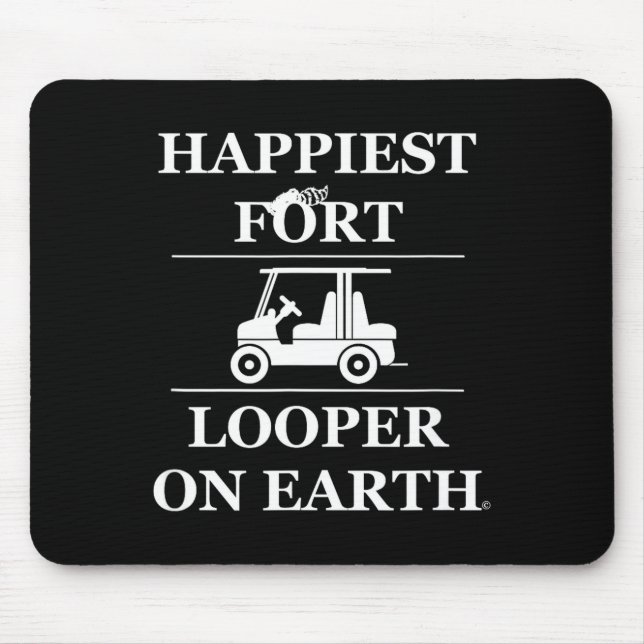 Mousepad Mais feliz fort looper na terra acampando carrinho (Frente)