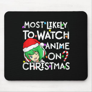 Mousepad Mais Propenso a Assistir Anime no Chapéu de Natal