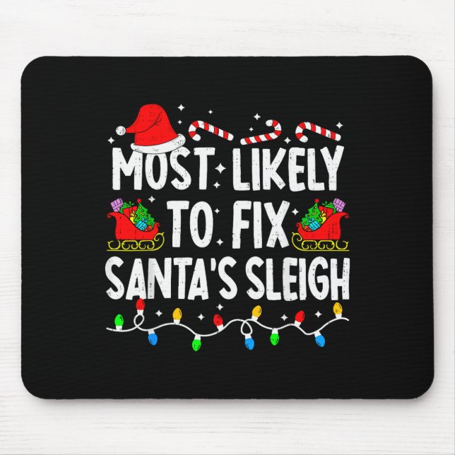 Mousepad Mais Propenso a Consertar o Trenó de Papai Noel Fa (Frente)