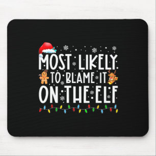 Mousepad Mais Propenso a Culpar o Elfo Família Natal Ch