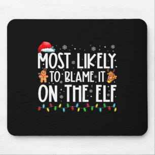 Mousepad Mais Propenso a Culpar o Elfo Família Natal Xm