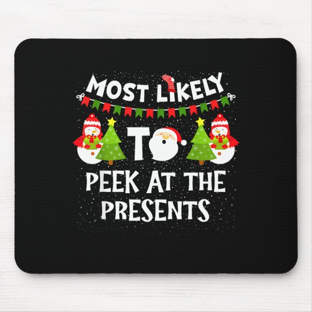 Mousepad Mais Propenso a Espiar a Família de Boneco de Neve (Frente)