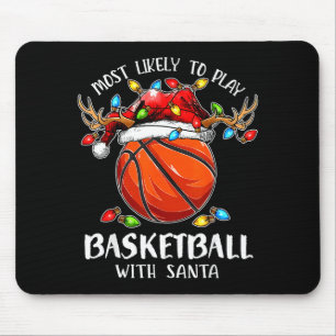 Mousepad Mais Propenso a Jogar Basquete com o Papai Noel Na