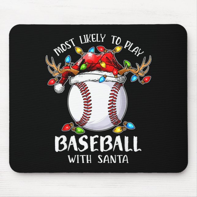 Mousepad Mais Propenso a Jogar Beisebol com o Natal do Papa (Frente)