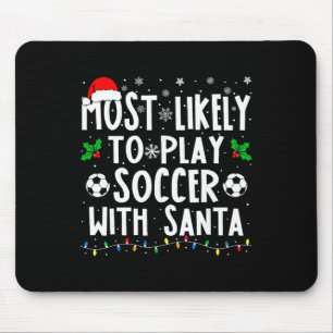 Mousepad Mais Propenso a Jogar Futebol com o Natal da Famíl