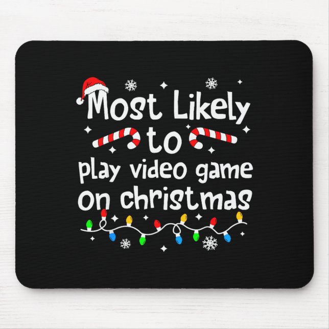 Mousepad Mais Propenso a Jogar Videojogos no Jogo de Natal (Frente)