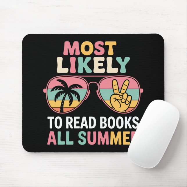 Mousepad Mais Propenso a Ler Livros Todo Verão Presente par (Com mouse)