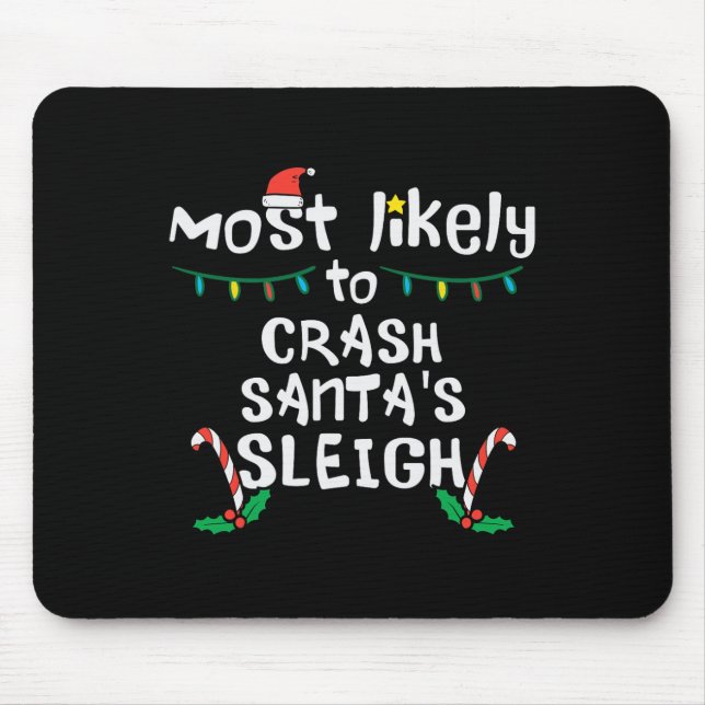 Mousepad Mais Provável Crash Santas Sleigh Natal Fam (Frente)