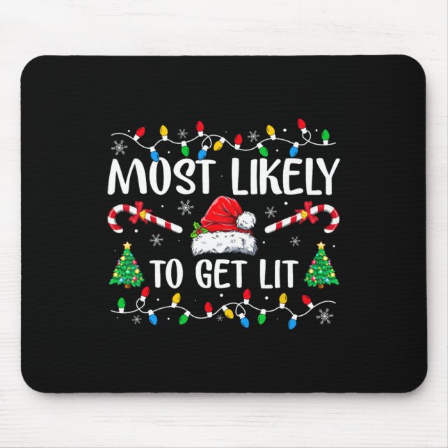 Mousepad Mais Provável De Ter Um Natal Familiar Corresponde (Frente)