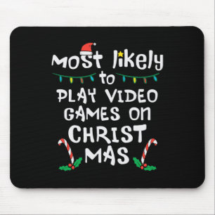 Mousepad Mais Provável Jogar Vídeo Jogo Natal Família Xmas