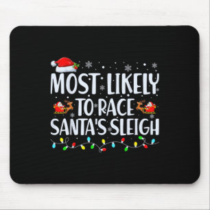 Mousepad Mais Provável Para Correr O Natal Da Família Sleig