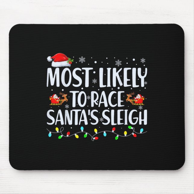 Mousepad Mais Provável Para Correr O Natal Da Família Sleig (Frente)
