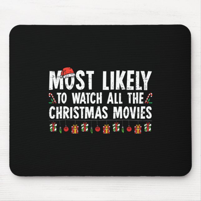 Mousepad Mais Provável Para Ver Todos Os Filmes De Natal Fa (Frente)
