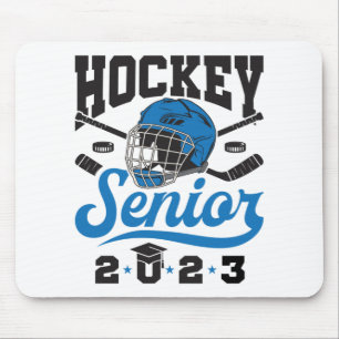 Mousepad Mais velho de Hockey 2023 Graduation Blue White