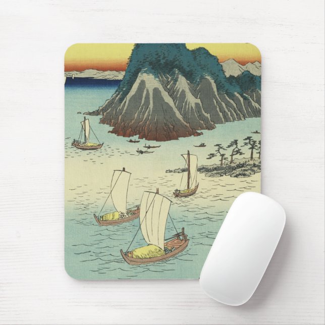 Mousepad Maisaka, Japão: Vintage Ukiyo-e Woodblock Impressã (Com mouse)