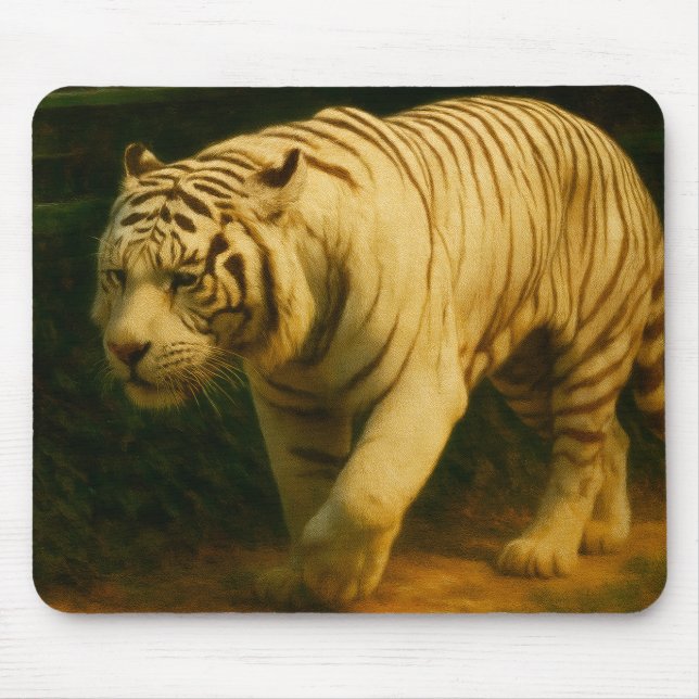 Mousepad Majestade Tigre Branca - Impressão de Arte de Vida (Frente)
