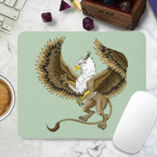 Mousepad Majestoso Grifo Fantasia Marrom Grifo Mitológico