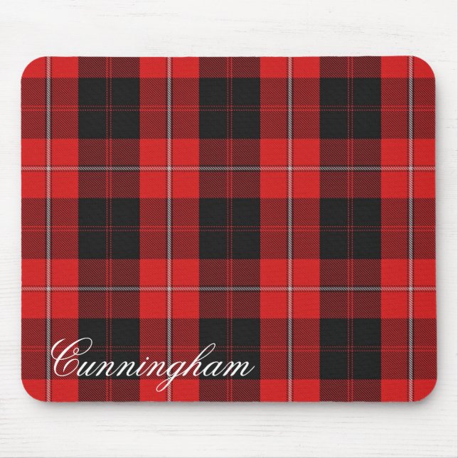 Mousepad Majexpressa escocesa Clan Cunningham Tartan (Frente)