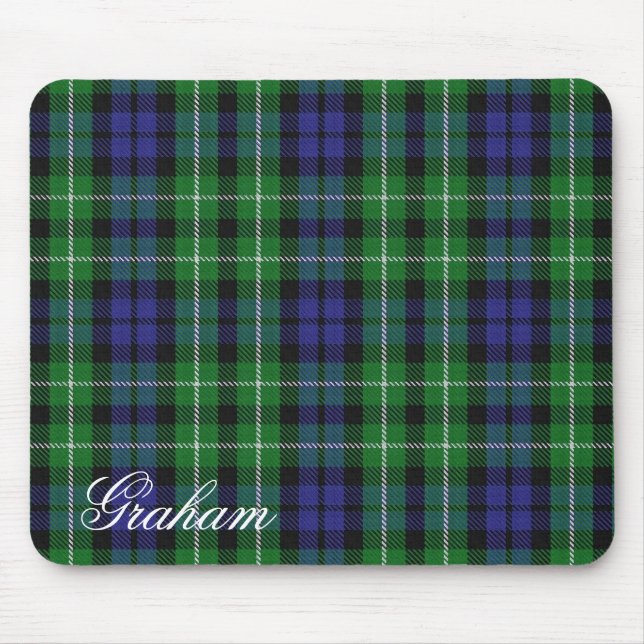 Mousepad Majexpressa escocesa Clan Graham Tartan (Frente)