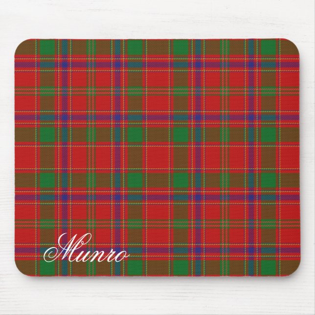 Mousepad Majexpressa escocesa Clan Munro Tartan (Frente)