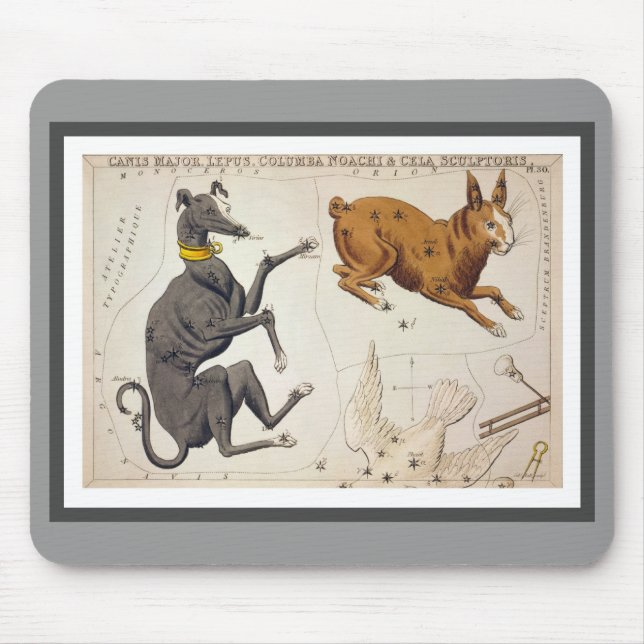 Mousepad Major de Canis, Lepus, Columba Noachi e Cela (Frente)