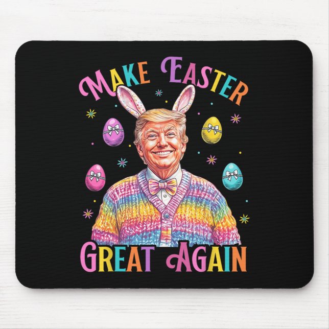 Mousepad Make Easter Great Again Funny Trump Bunny Spring H (Frente)