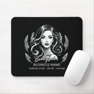 Mousepad Makeup Artist Hair Stylist Modern Black White Dour
