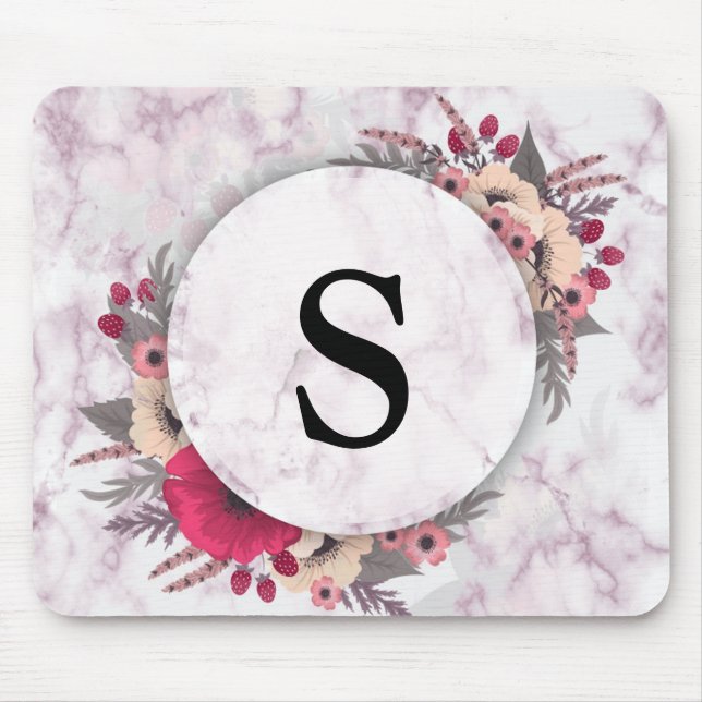 Mousepad Mala moderna da moda de mármore incrível (Frente)