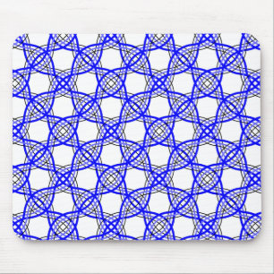 Mousepad malha geométrica das linhas de ondas azuis reais