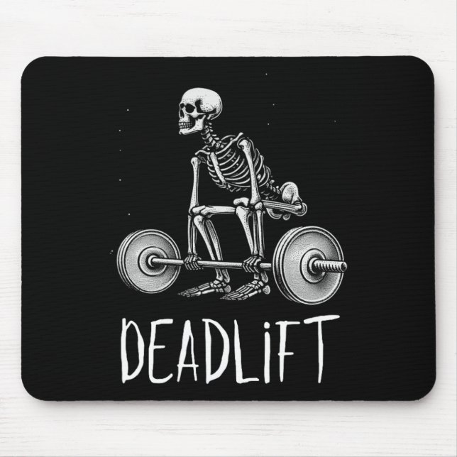 Mousepad Malhação Elevadora de Peso do Halloween do Skeleto (Frente)
