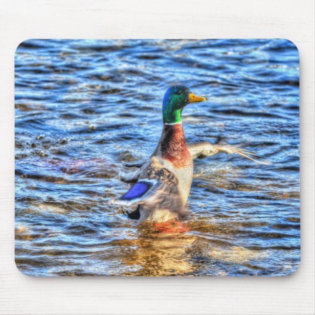 Mousepad Mallard Duck Wildlife Foto para amantes de aves (Frente)