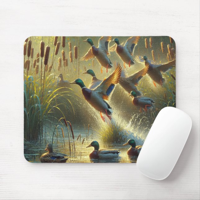 Mousepad Mallard Ducks Em Sunlit Pond (Com mouse)
