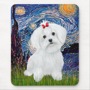 Mousepad Maltês 8 filhote - Starry Night