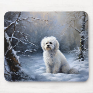Mousepad Maltês Deixe-o nevar no Natal