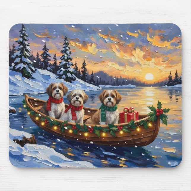 Mousepad Malti Tzu Barco de Natal Feriado (Frente)