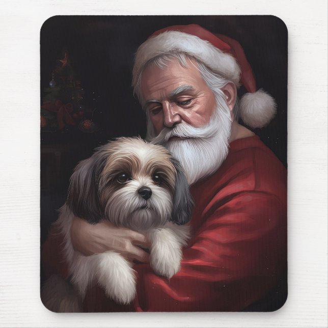 Mousepad Malti Tzu Com Papai Noel Natal Festivo (Frente)