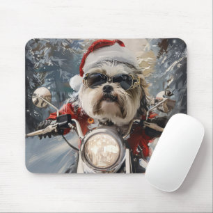 Mousepad Malti Tzu Dog Roda Moto Natal