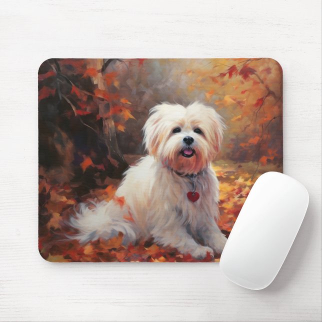 Mousepad Malti Tzu no outono Folhas caem inspiração (Com mouse)