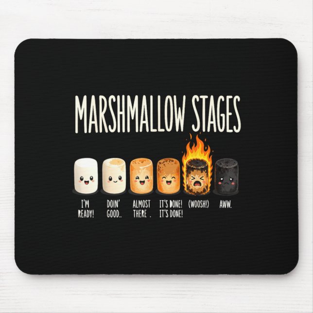 Mousepad Malvavisco engraçado fogueira acampamento s'mores  (Frente)