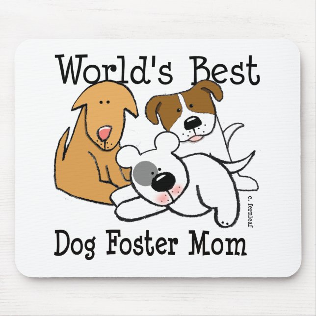 Mousepad Mamã adoptiva do melhor cão do mundo (Frente)