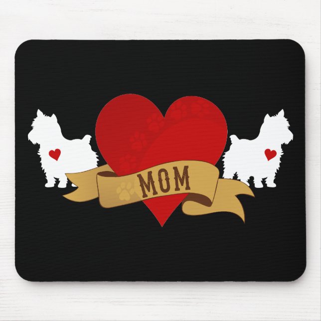 Mousepad Mamã de Yorkie [estilo do tatuagem] (Frente)
