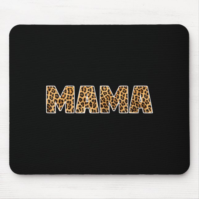 Mousepad Mama leopardo palavra engraçado dia das mães  (Frente)