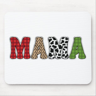 Mousepad Mama Natal Xadrez Desenho Design